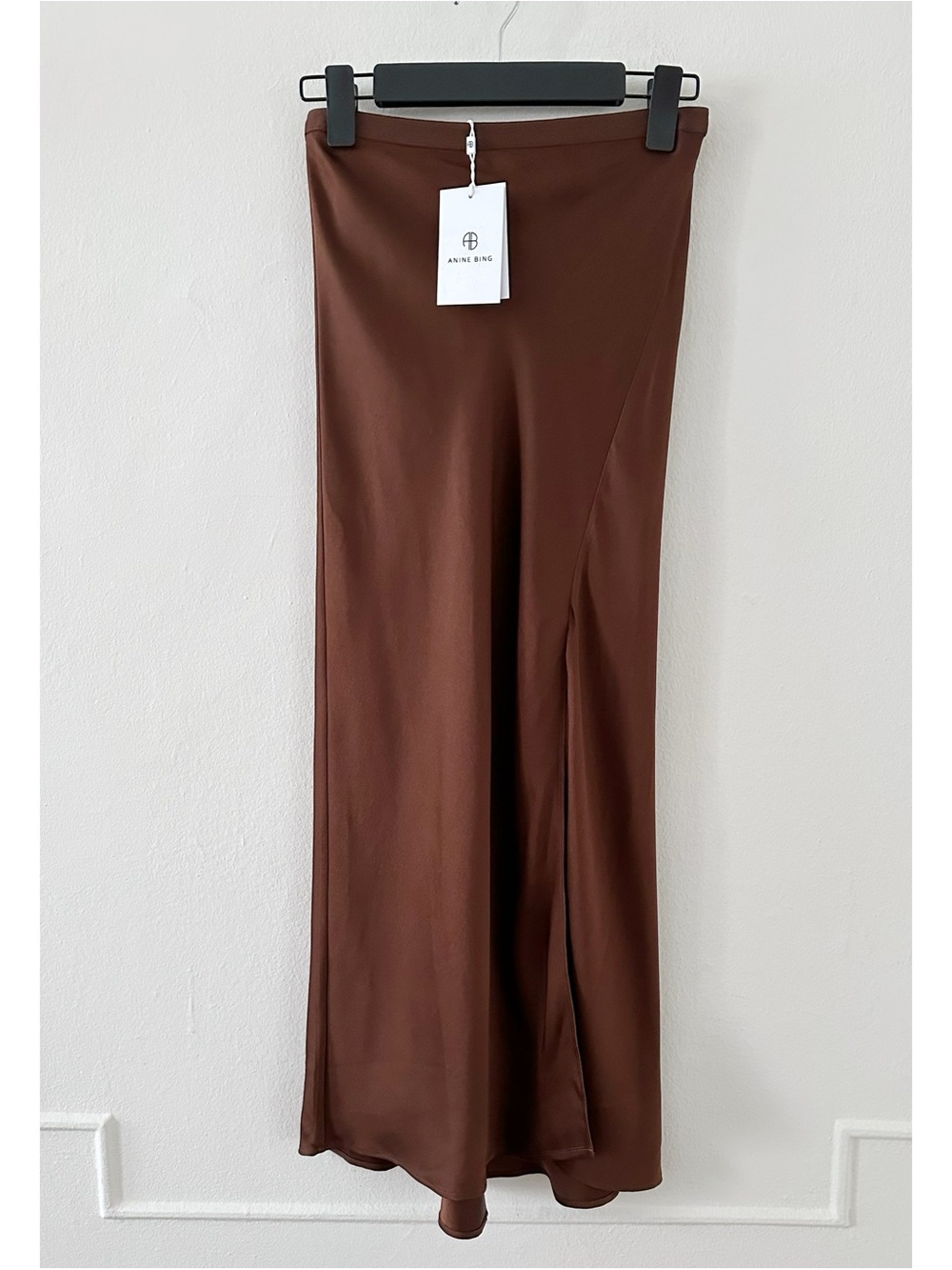 Anine Bing Dolly Slip Skirt Midi Brown - Picture 2 of 8